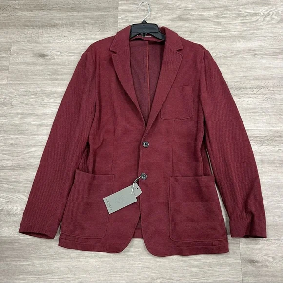 Canali Black Edition Jersey Sport Coat Maroon Men's Blazer Size 50R